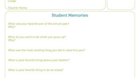 Printable End Of The Year Time Capsule Questions Todays Mama