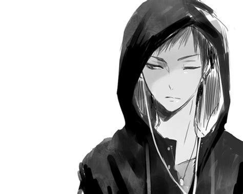 Anime Black And White Boy Cute Image 537112 On