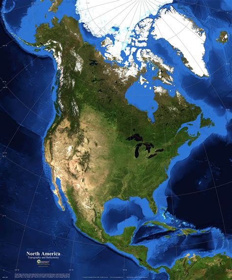 North America Topography And Bathymetry Wall Map By Newport Geographic