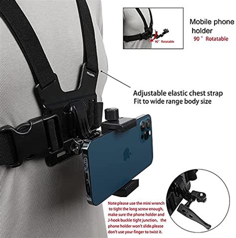 Mobile Phone Chest Strap Harness Mount Head Strap Holder Kit For Pov Vlog Cell Phone Clip