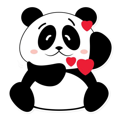 Panda Love Valentine Cartoon Cute 17189094 Png