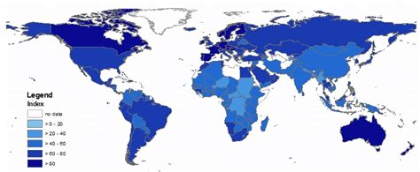 Map Of The Kof Index Of Globalisation 2009 Download Scientific Diagram