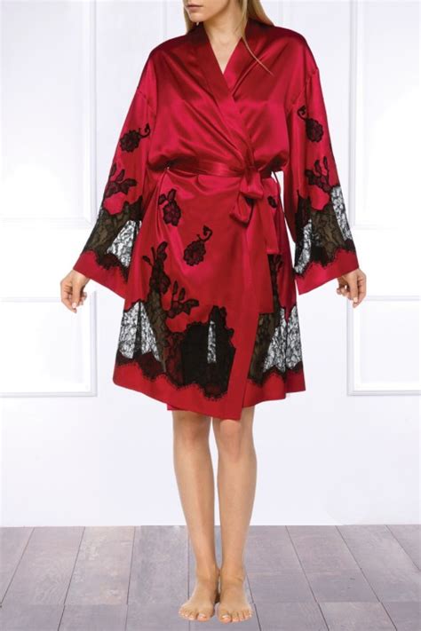 Coemi Ayana Kimono Satin Kimono Satin Nightwear Red Oleandacom