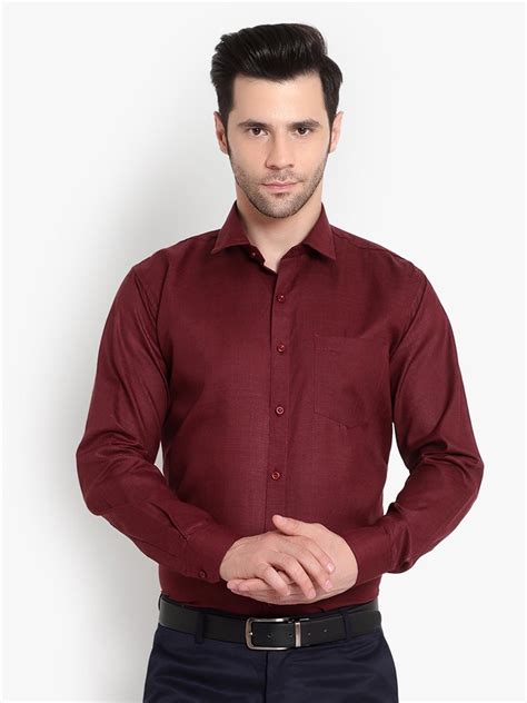 Plain Men Maroon Polyester Formal Shirt Full Sleeves At Rs 175 In Bhilwara