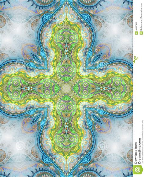 Colorful Fractal Cross Stock Illustration Illustration Of Elegant