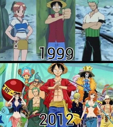 One Piece 1999 2012 Evolution Of The Strawhats One Piece