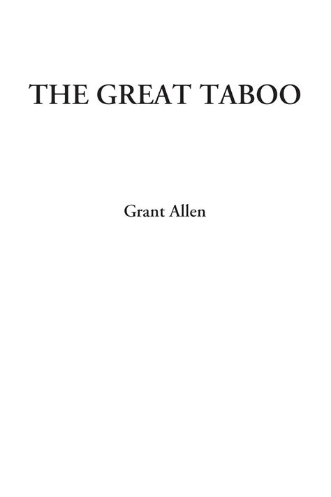 The Great Taboo 9781414256740 Allen Grant Books