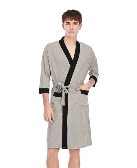 Mintlimit Men S Robe Lightweight Robe Sleeves And Pockets Knee