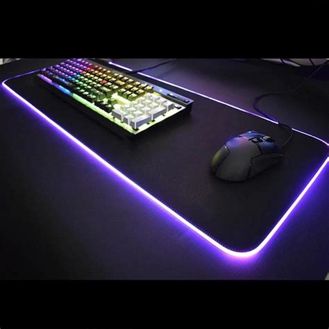Rgb Gaming Mouse Pad Xl X Non Slip Rubber Base Extended Mousepad Lighting Modes