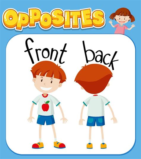 Opposite Words For Front And Back 7204983 Vector Art At Vecteezy
