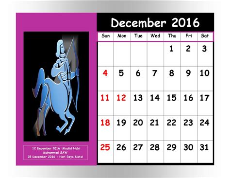 Kalender 2016 Desember Intan Lestari Kwikku