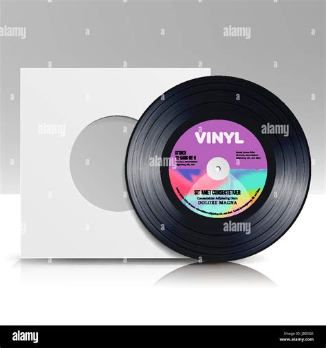 Vinyl Disc Blank Isolated White Background Realistic Empty Template