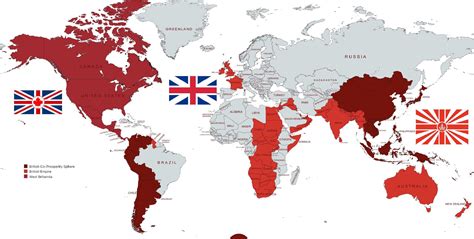 Map Of The Greater British Empire With Flags Rflags