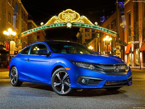 2016, Honda, Civic, Cars, Blue, Coupe Wallpapers HD / Desktop and Mobile Backgrounds