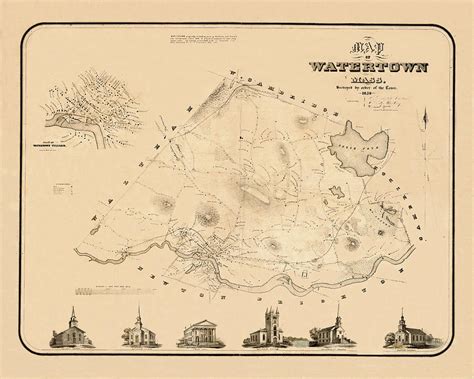 Map Of Watertown 1850 Photograph By Andrew Fare Pixels