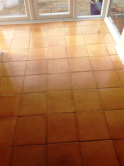 Deep Cleaning And Sealing Stained Terracotta Tiles In Derbyshire