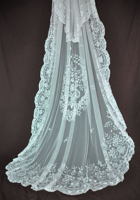 100 Hand Embroidered Lace Bridal Chapel Veil Wedding Veil Lace