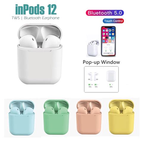 To i12 and connect to i12. Original inPods 12 TWS Wireless Earbuds Bluetooth v5.0 ...