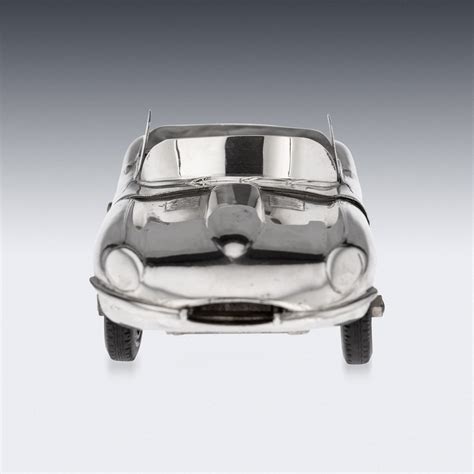 Mid 20thc Solid Silver Jaguar E Type Model Of A Car L Donati C1960