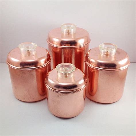 Stunning Vintage Solid Copper Revereware Canister Set Canister Sets