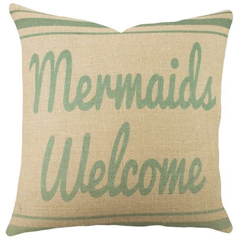 Hi and welcome to mermaid whispers! Mermaids Welcome Throw Pillow | Burlap throw pillows, Mermaid pillow, Pillows