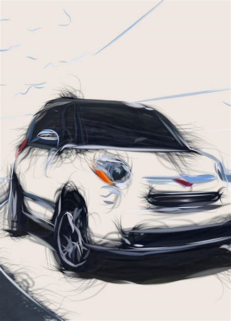 Fiat 500l Lounge Drawing Digital Art By Carstoon Concept Fine Art America