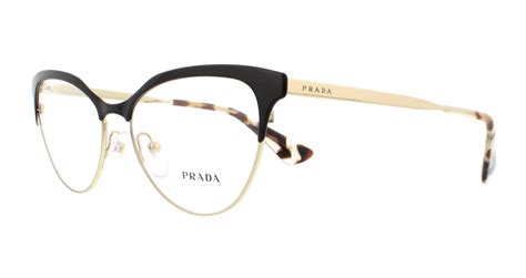 Prada Eyeglasses Pr 55sv Qe31o1 Black Pale Gold 52mm