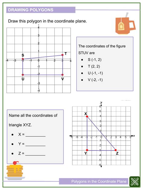 Polygons In The Coordinate Plane 6th Grade Math Worksheets