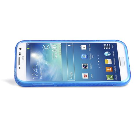 Blue Samsung Galaxy S4 Silicone Gel Stand Case Mobile
