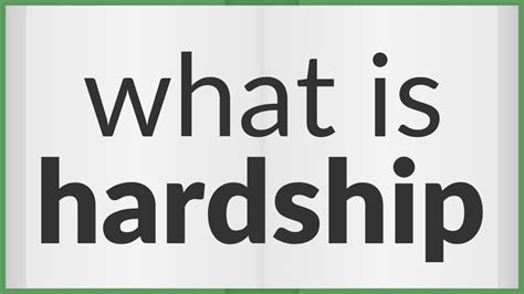 Hardship Meaning Of Hardship Youtube