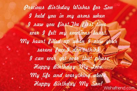 Besides this, she would even share birthday quotes for son from. Precious Birthday Wishes for Son, Son Birthday Poem