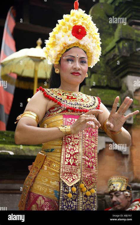 Traditional Balinese Barong Dancer Singapadu Bali Indonesia Stock