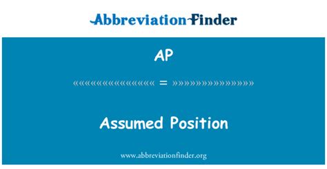 Definição De Ap Posição Assumida Assumed Position