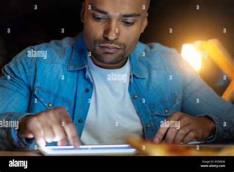 Concentrated Male Person Being At Work Stock Photo Alamy