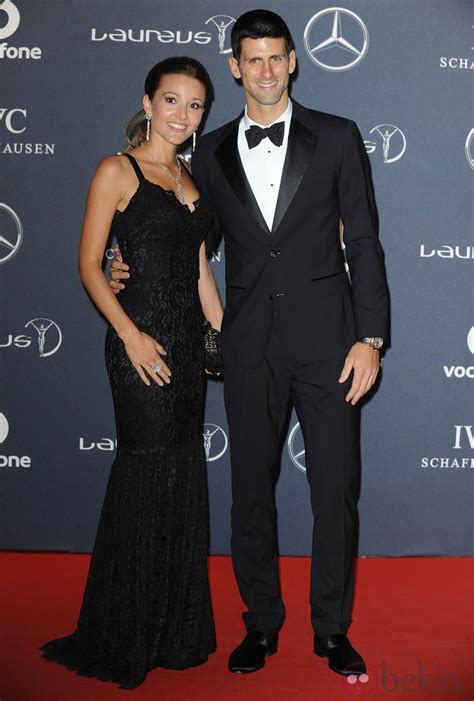 Novak Djokovic Y Jelena Ristic En Los Premios Laureus 2012 Alfombra