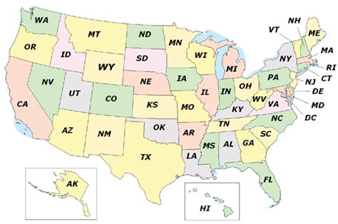 Map Of Us Area Codes By State
