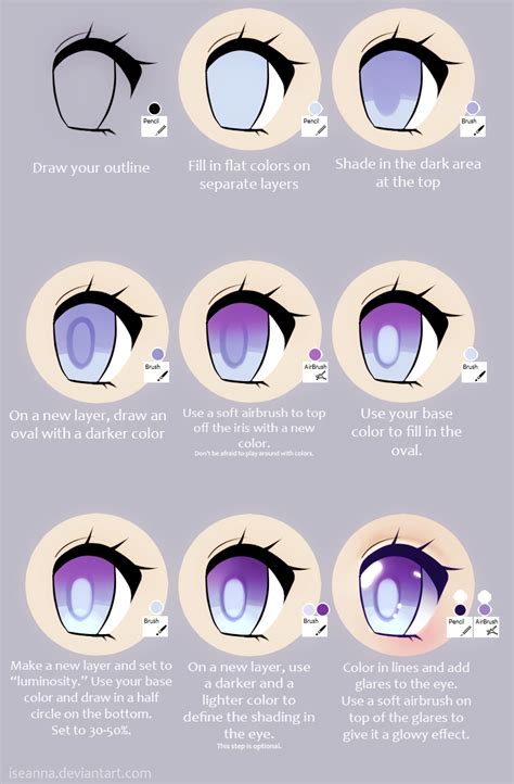 Anime Eye Tutorial By Iseanna On Deviantart Anime Eye Drawing How To Draw Anime Eyes Eye
