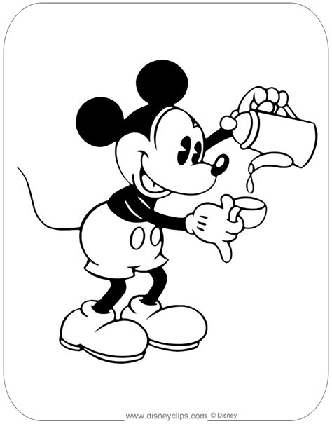 All of it in this site is free, so you can print them as many as you like. Classic Mickey Mouse Coloring Pages | Disneyclips.com