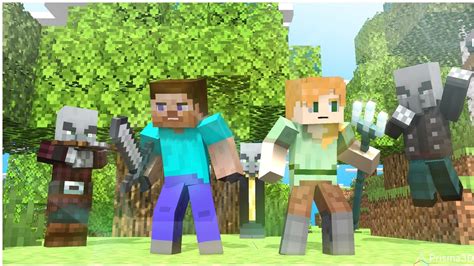 Alex And Steve Life Minecraft Animation Pt 1 Prisma 3d Youtube