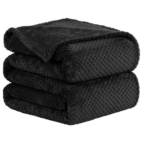 Unique Bargains Soft Flannel Fleece Velvet Blanket Black 90" x 90
