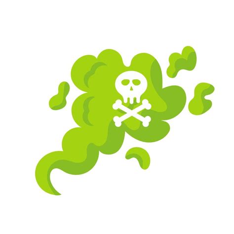 Green Poison Gas Toxic Icon And Polluted Cloud Dangerous Dust With