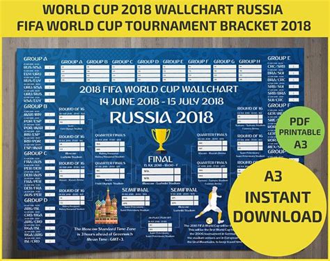 2018 Official World Cup Russia Bracket Printable World Cup 2022 Fifa Images