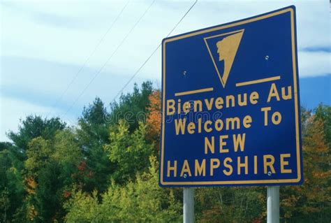 Welcome To New Hampshire Sign Stock Photo Image Of Culture Human