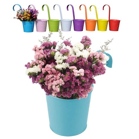 Adding them to your home lets you express your personality and style. MrGarden Metal Flower Pots - Vertical Hanging Planters - Iron Pots for Fence, Decor and Balcony ...