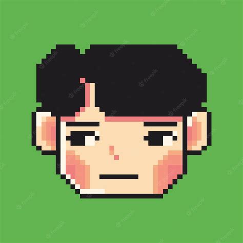 Premium Vector A Pixel Art Character Of A Boy With A Black Hair