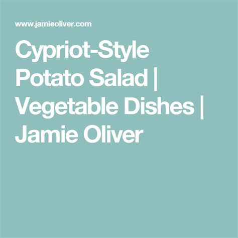 Cypriot Style Potato Salad Vegetable Dishes Jamie Oliver Recipe