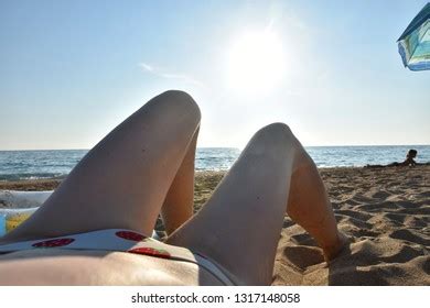 Summer Vacations Concepts Woman Legs On Stock Photo 1317148058
