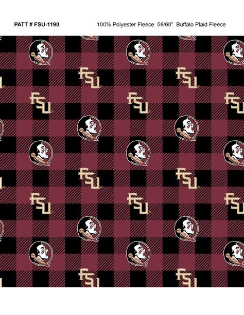 Florida State University Fleece Fabric By Sykel Fsu Seminoles Etsy