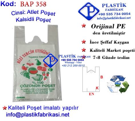 Özel Baskılı Market Poşeti 358 Plastik Fabrikası Hazır Stoklu Baskılı
