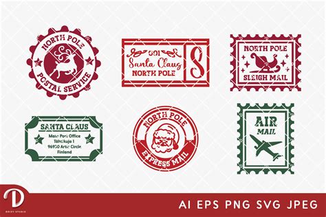North Pole Express Christmas Stamp Svg Drizy Studio